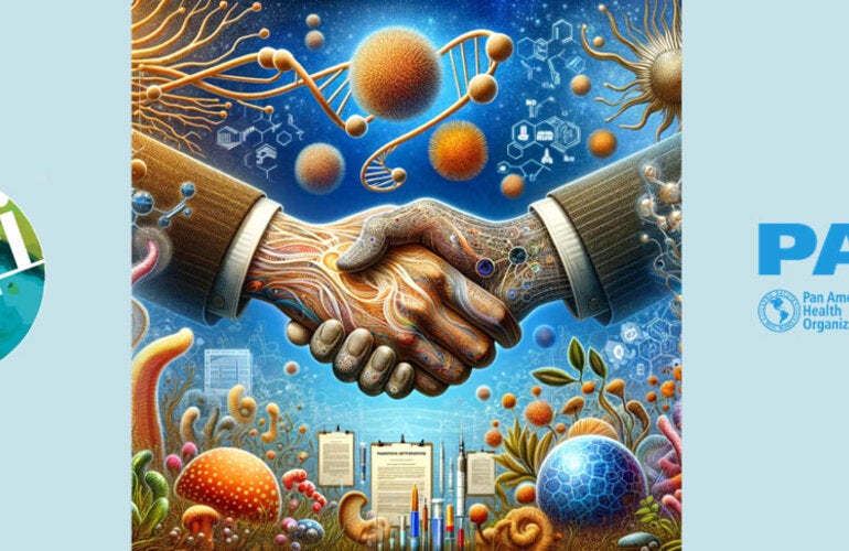 Illustration of two males handshaken
