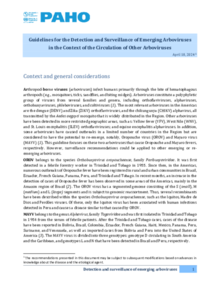  Guidelines for the Detection and Surveillance of Emerging Arboviruses in the Context of the Circulation of Other Arboviruses 