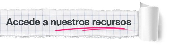 Banner que contiene un título con la leyenda "Accede a nuestros recursos"