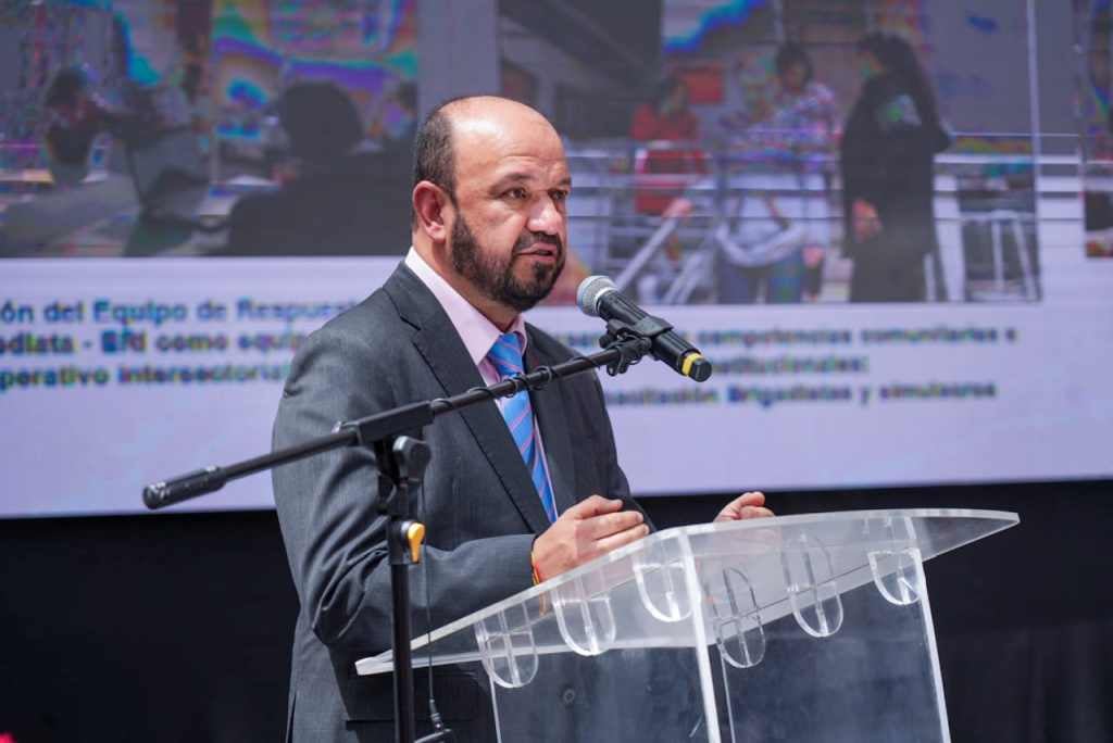 Germán Camacho, alcalde de Paipa (Colombia), interviene en la sesión técnica. 