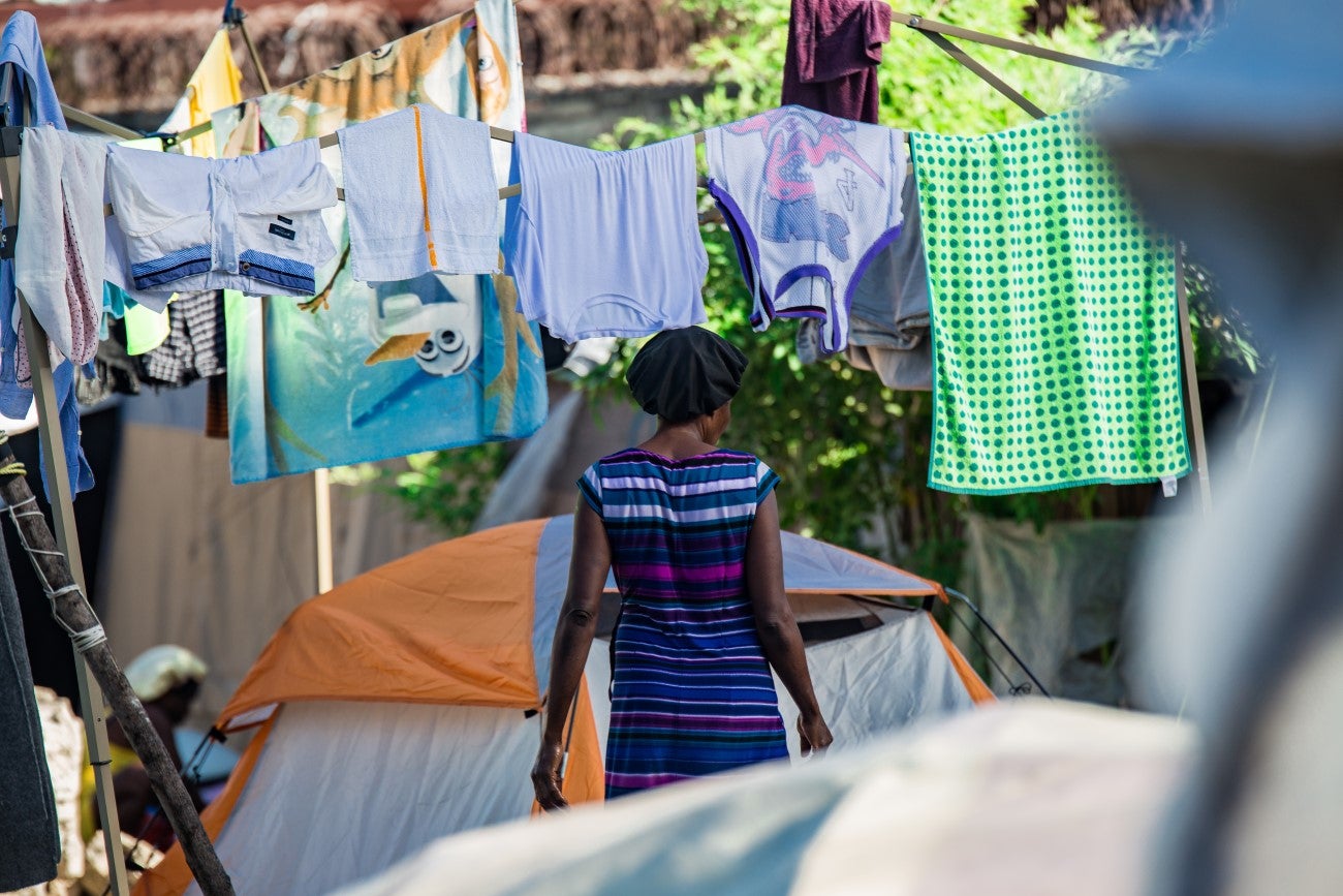 Venita, 50 ans, originaire de Carrefour-Feuilles et résidente de l'un des sites de déplacés internes d'Haïti. 