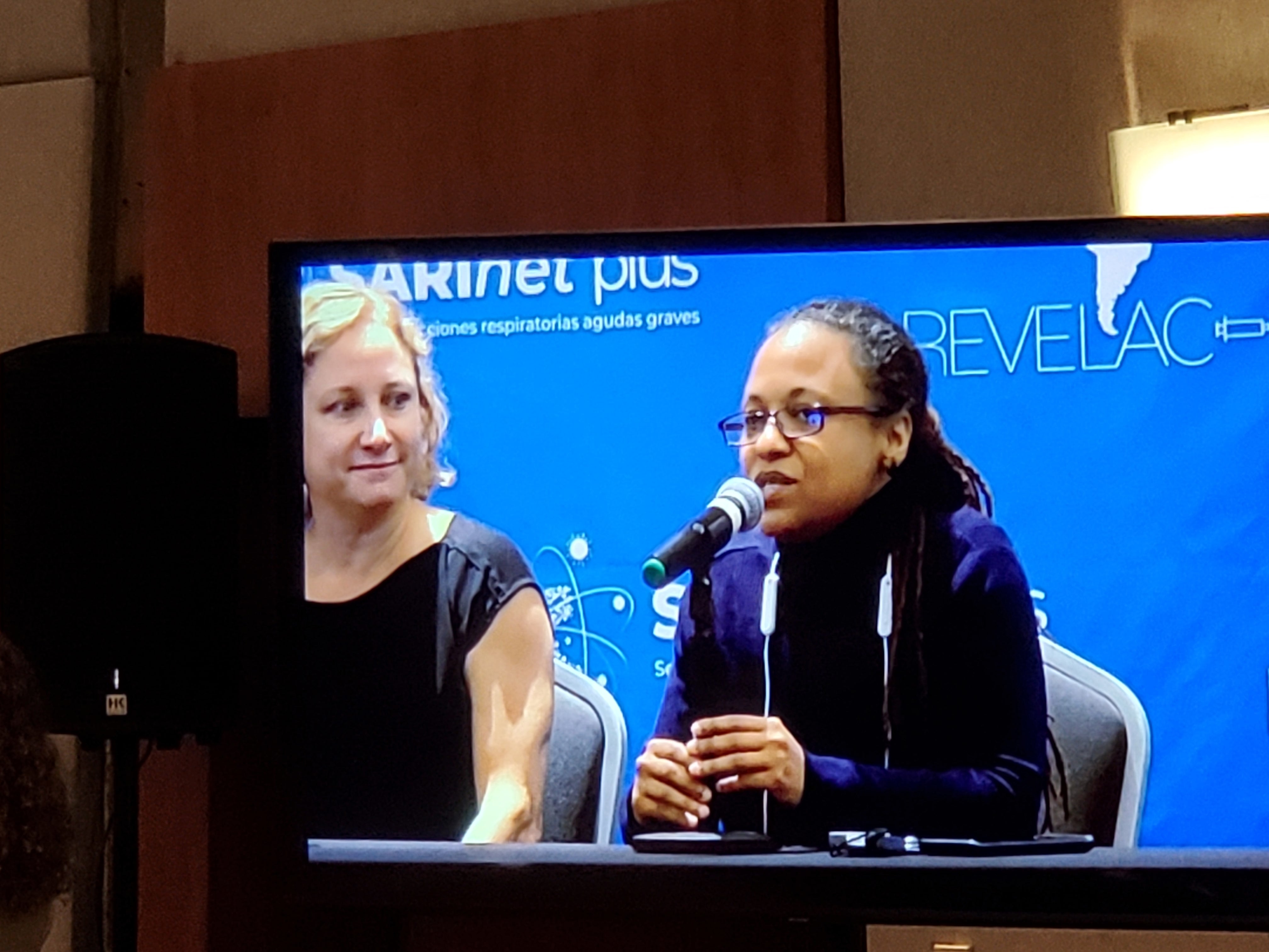 Dr. Indirah Martin representing The Bahamas on a panel at SARInet.