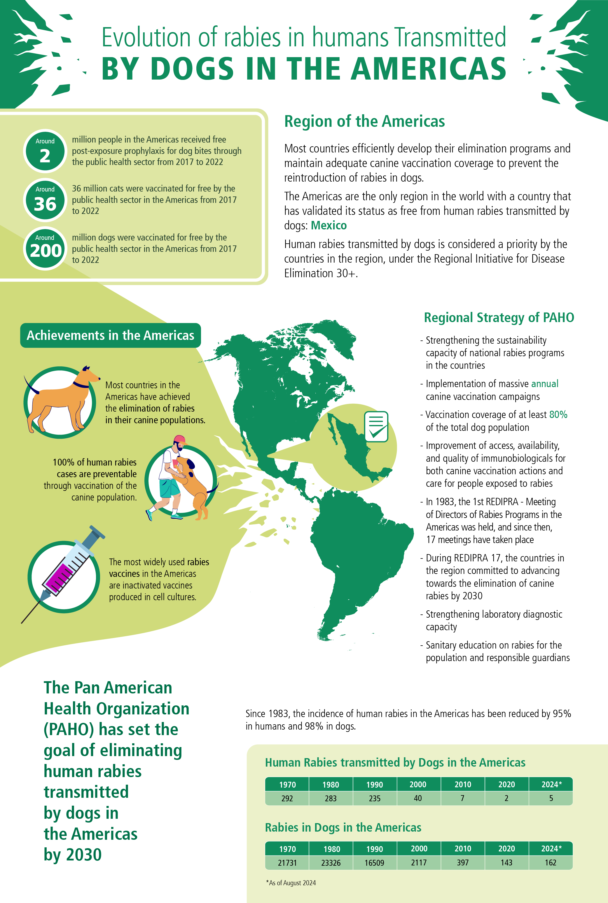 ""banner with the evolution of rabies in Americas