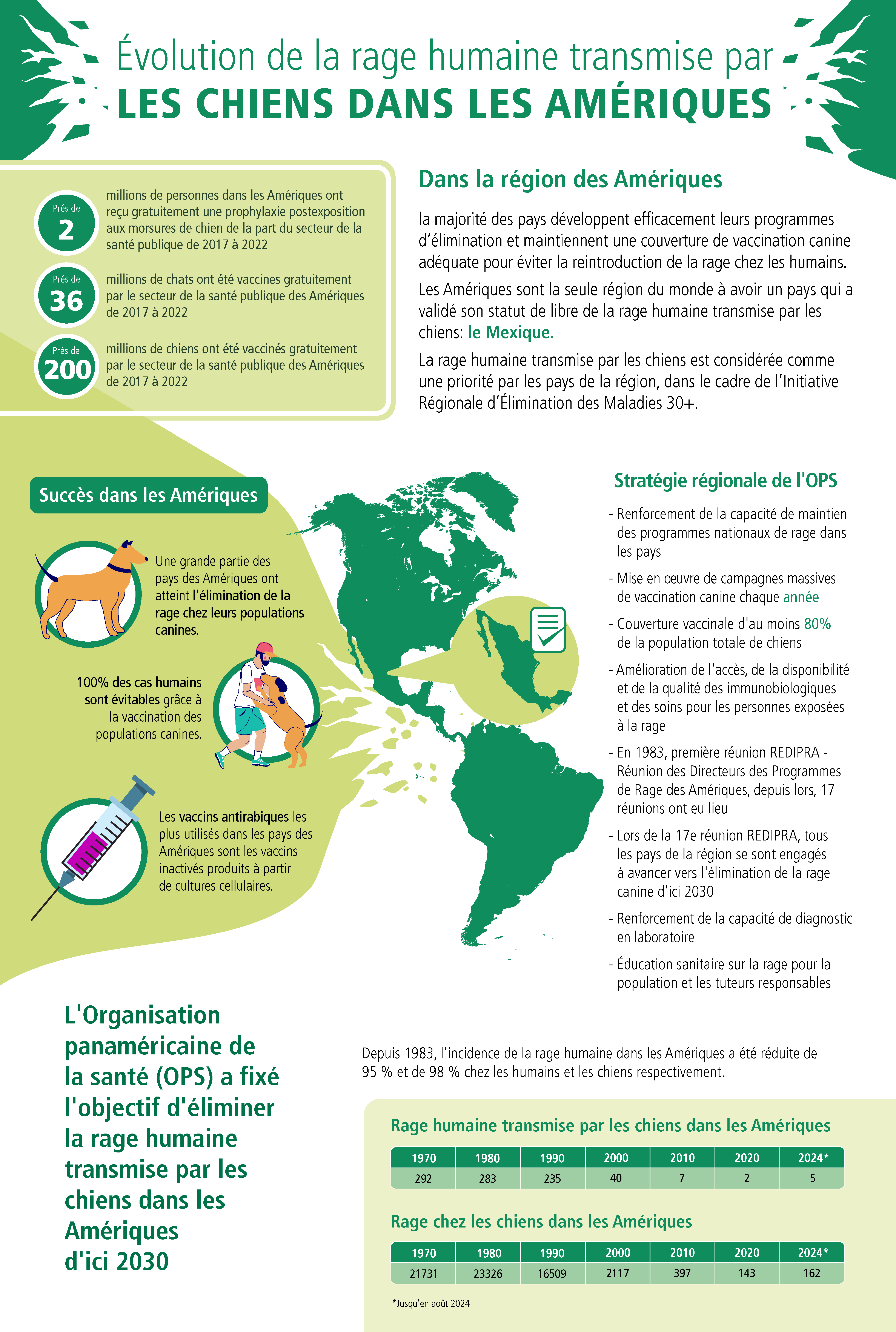 ""infográfico estatus rabia en las Américas-francés