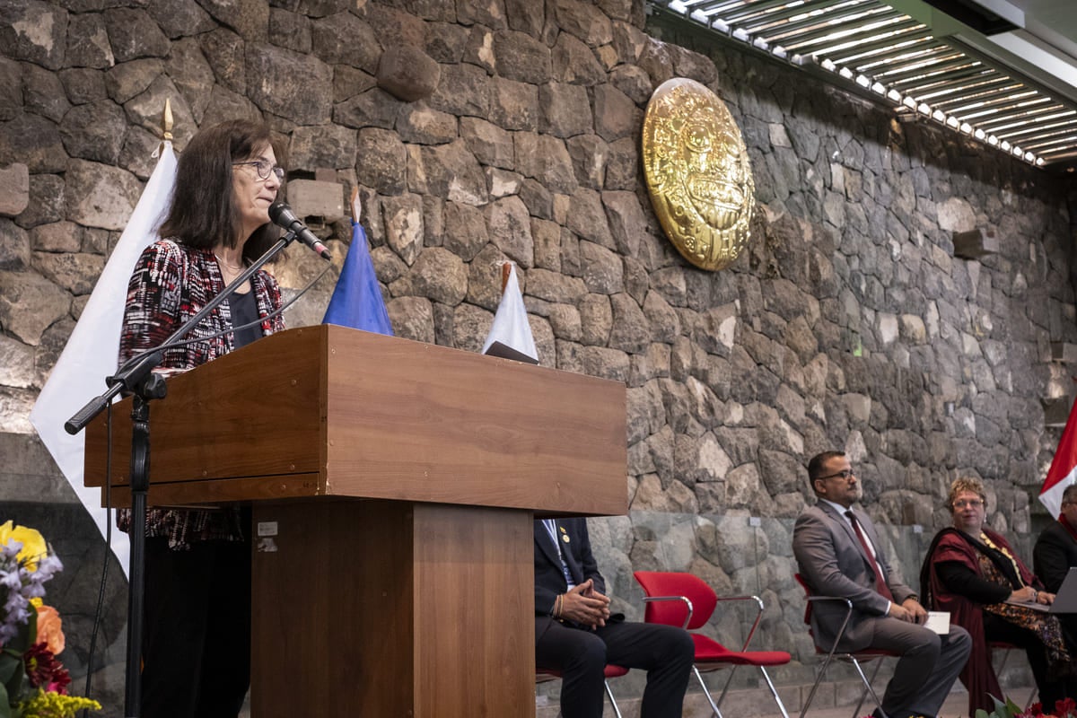 OPS/Paul Gambin|| Dra. Maureen Birmingham, Representante de la OPS/OMS en Perú dirigiéndose a los alcaldes y alcaldesas del MCCS.