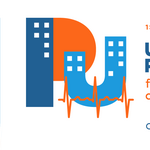 Banner: First interregional meeting on Strengthening Preparedness for Health Emergencies and Disasters in Cities and Urban Settings. Logo with letters PU resembling buildings