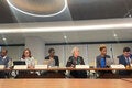 Group of PAHO staff and stakeholders seated around a table in a meeting toom in Washington DC