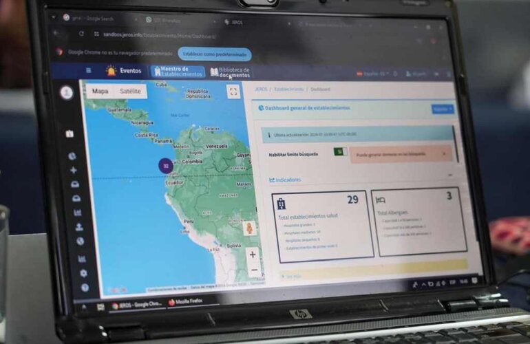 Plataforma que gestiona información durante emergencias se testea en Ecuador