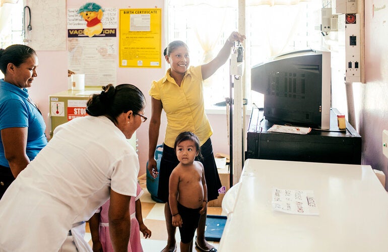 child receiving health care