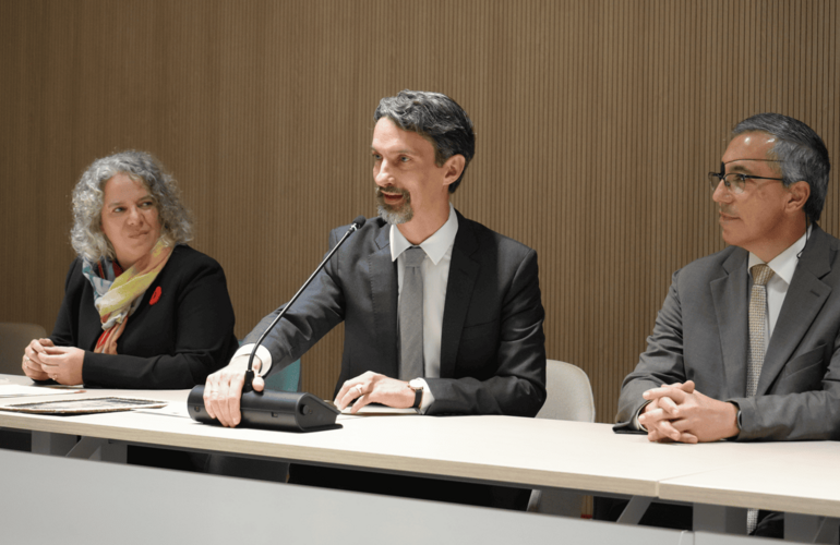 Embajador de la Unión Europea en Costa Rica durante su intervención en el conversatorio