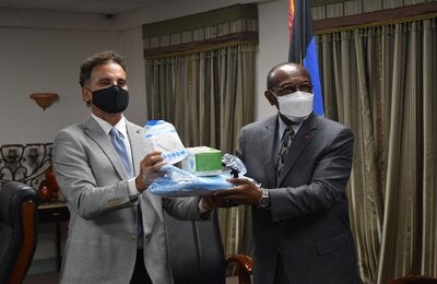 PPE handover in Antigua and Barbuda