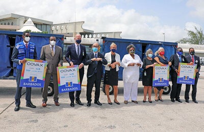 Officials in Barbados receiving COVID vaccines