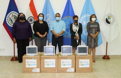 India-UN Development Partnership Fund in Belize donates 20 patient monitors to Ministry of Health and Wellness 
