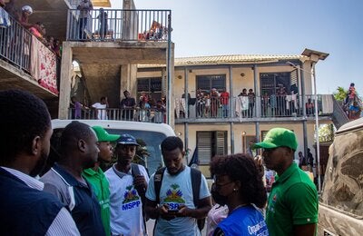 PAHO personnel and Health workers on a IDP site in Haiti