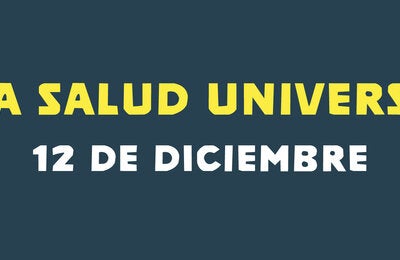 Banner del Día de la Salud Universal 2024 con paraguas con paloma de paz, inversión, solidaridad, accesibilidad, etc.