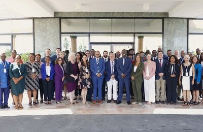 "Group photo of multisectoral stakeholders at a consultation hosted at the CARICOM Secretariat for the development of a new Caribean Subregional Cooperation Strategy"