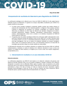 Interpretacion De Resultados De Laboratorio Para Diagnostico De Covid 19 Ops Oms Organizacion Panamericana De La Salud