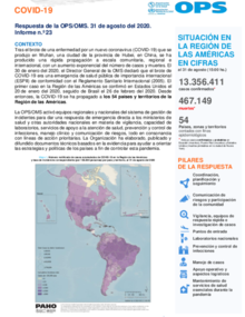 COVID-19 - Respuesta De La OPS/OMS Reporte 23 (31 De Agosto De 2020 ...