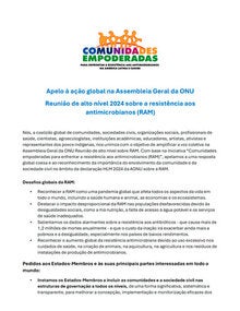 Comunidades Empoderadas Declaración UNGA 2024 Portugues PDF