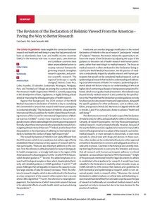 The Revision of the Declaration of Helsinki Viewed From the Americas— Paving the Way to Better Research