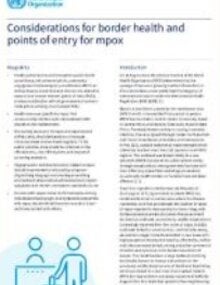 Considerations for border health and points of entry for mpox: interim guidance