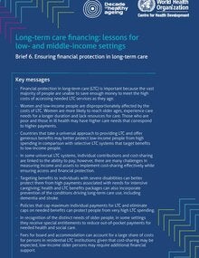 Long-term care financing: lessons for low- and middle-income settings: brief 6