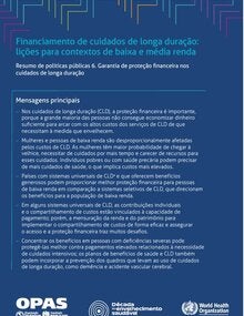 Financiamento de cuidados de longa duração: lições para contextos de baixa e média renda. Resumo de políticas públicas. 6. Garantia de proteção financeira nos cuidados de longa duração