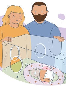 Couple with premature baby