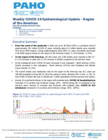 PAHO Weekly COVID-19 Epidemiological Update -EW12- 28 March 2023 - PAHO ...