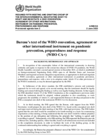 Bureau’s Text Of The WHO Convention, Agreement Or Other International ...