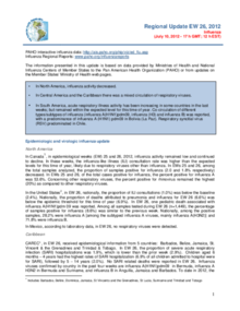 Regional Update, Influenza. (Published On July 11, 2012) - PAHO/WHO ...