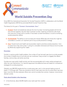 Factsheet - World Suicide Prevention Day 2016 - PAHO/WHO | Pan American ...