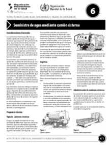 Suministro De Agua Mediante Camion Cisterna Ops Oms Organizacion Panamericana De La Salud