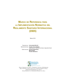 Marco de referencia para la implementación Normativa del Reglamento Sanitarion Internacional (2005)