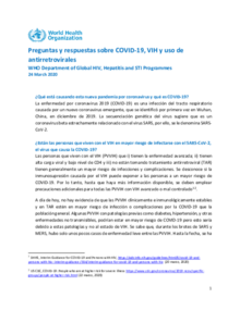 Preguntas Y Respuestas Sobre Covid 19 Vih Y Uso De Antirretrovirales Ops Oms Organizacion Panamericana De La Salud