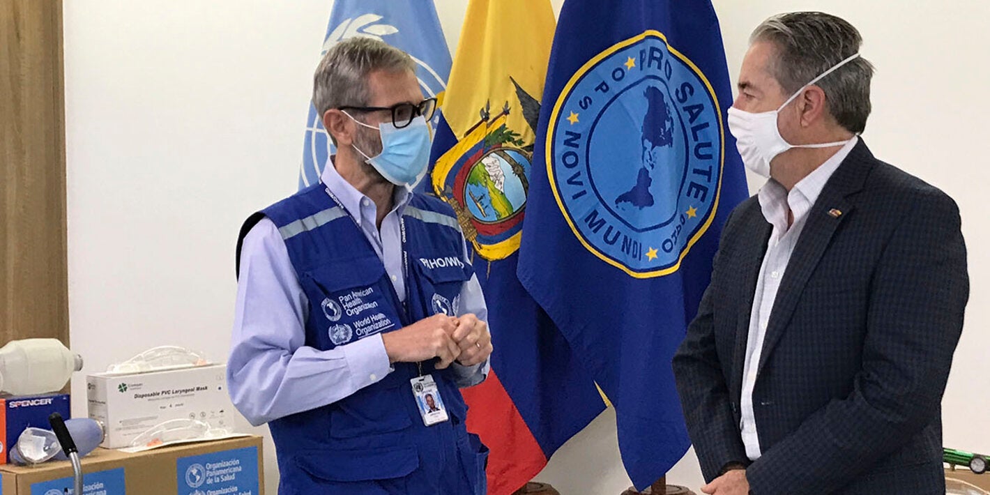 OPS continúa brindando su apoyo al Ministerio de Salud Pública del Ecuador para hacer frente a la COVID-19