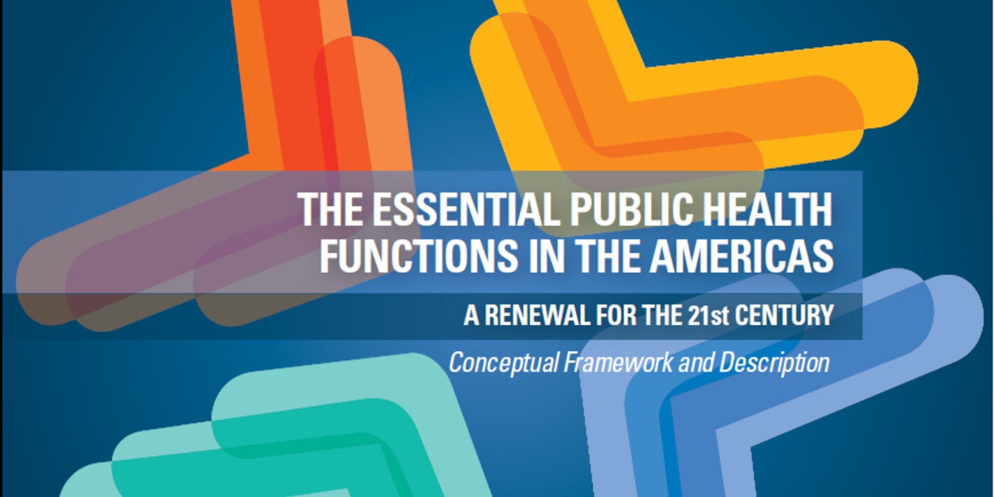 Publication cover The Essential Public Health Functions in the Americas. 