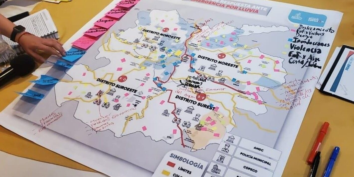 Mapa mitigación de desastres zona central TGU