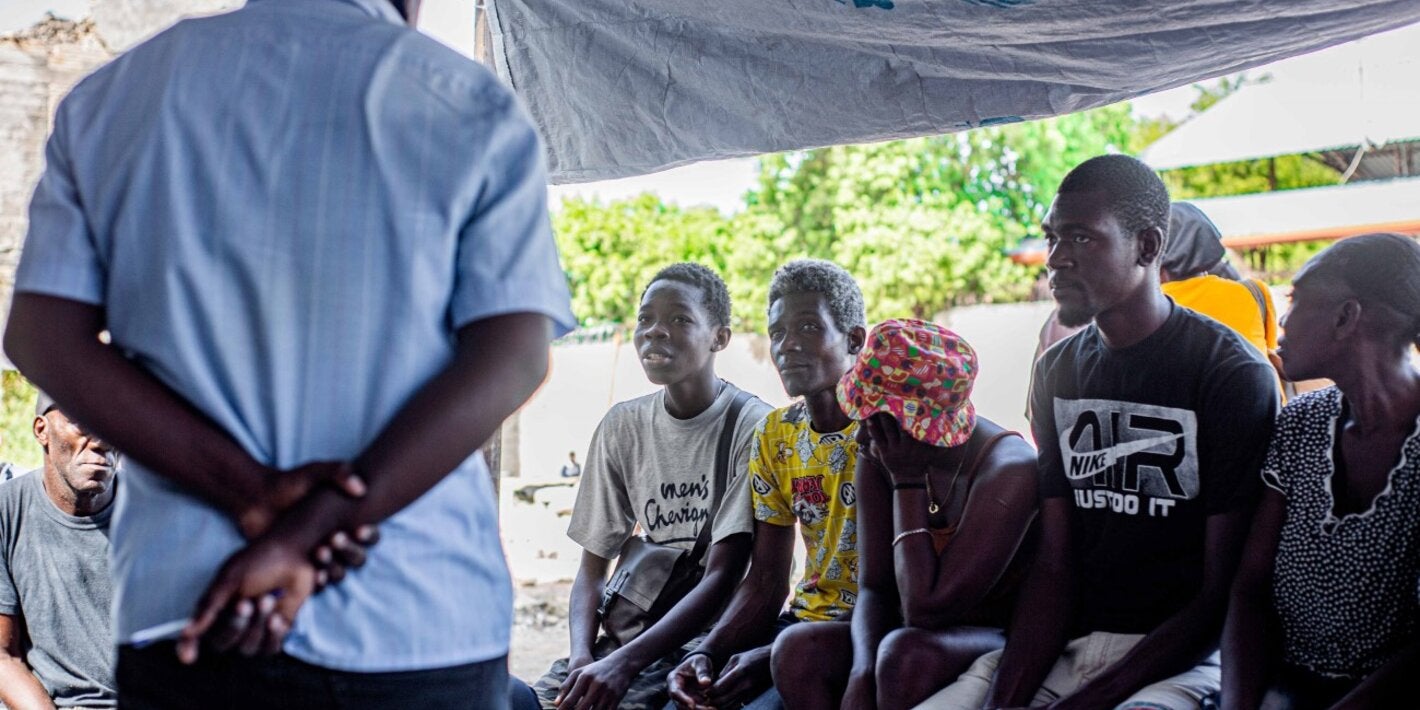 Mental health session in IDP sites in Haiti