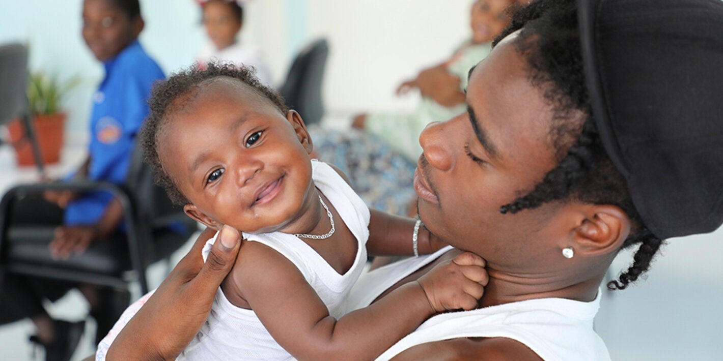 Baby attending clinic