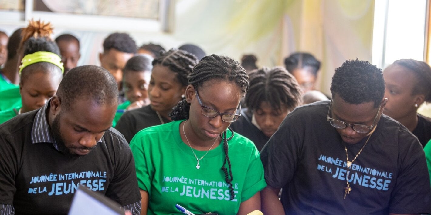 Groupe de jeunes suivant la formation 