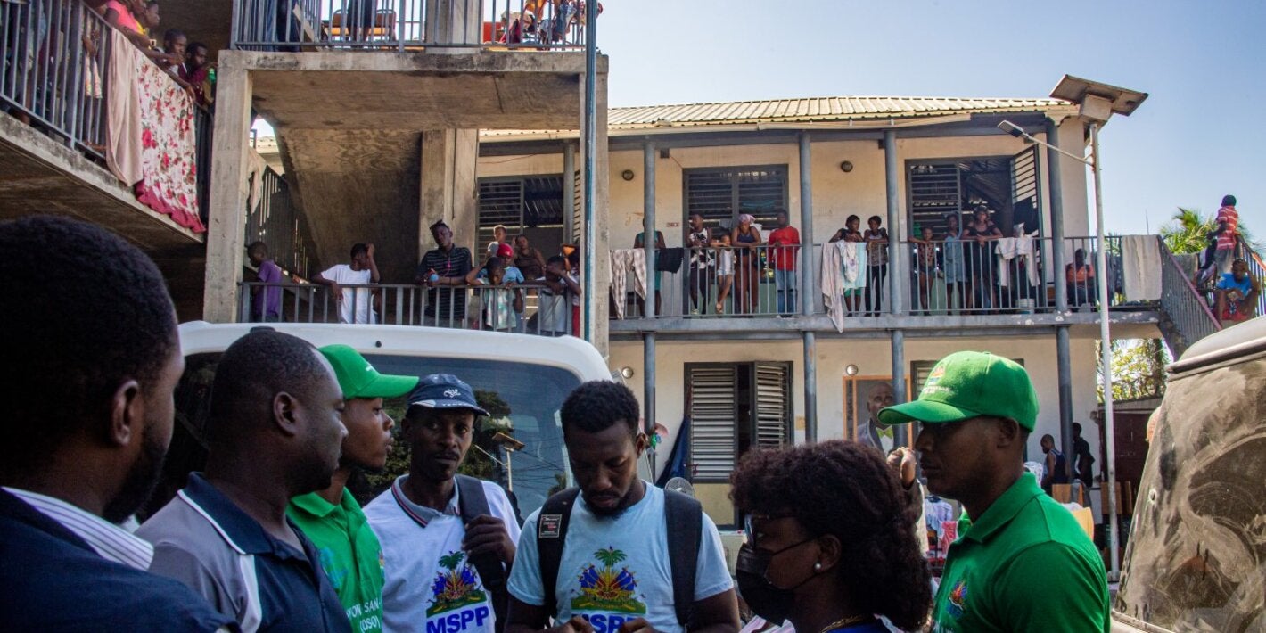 PAHO personnel and Health workers on a IDP site in Haiti