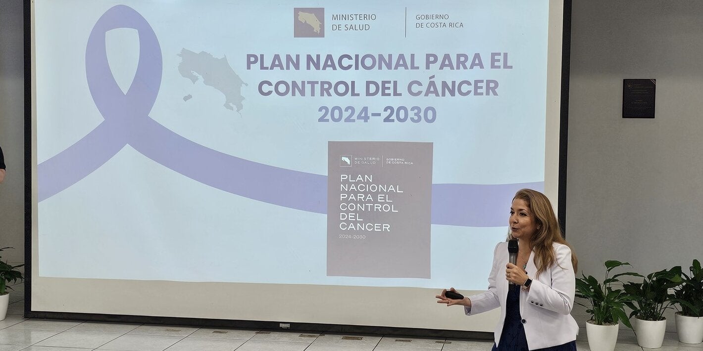 Ministra de Salud de Costa Rica durante la presentación del plan