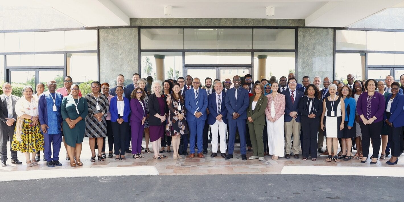 "Group photo of multisectoral stakeholders at a consultation hosted at the CARICOM Secretariat for the development of a new Caribean Subregional Cooperation Strategy"