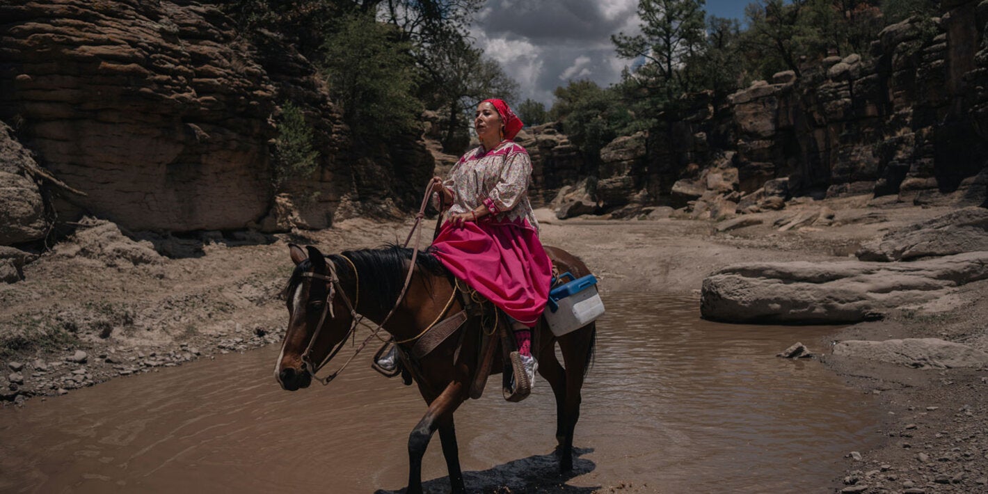 Julia on horse back reaches remote indigenous community to vaccinate 