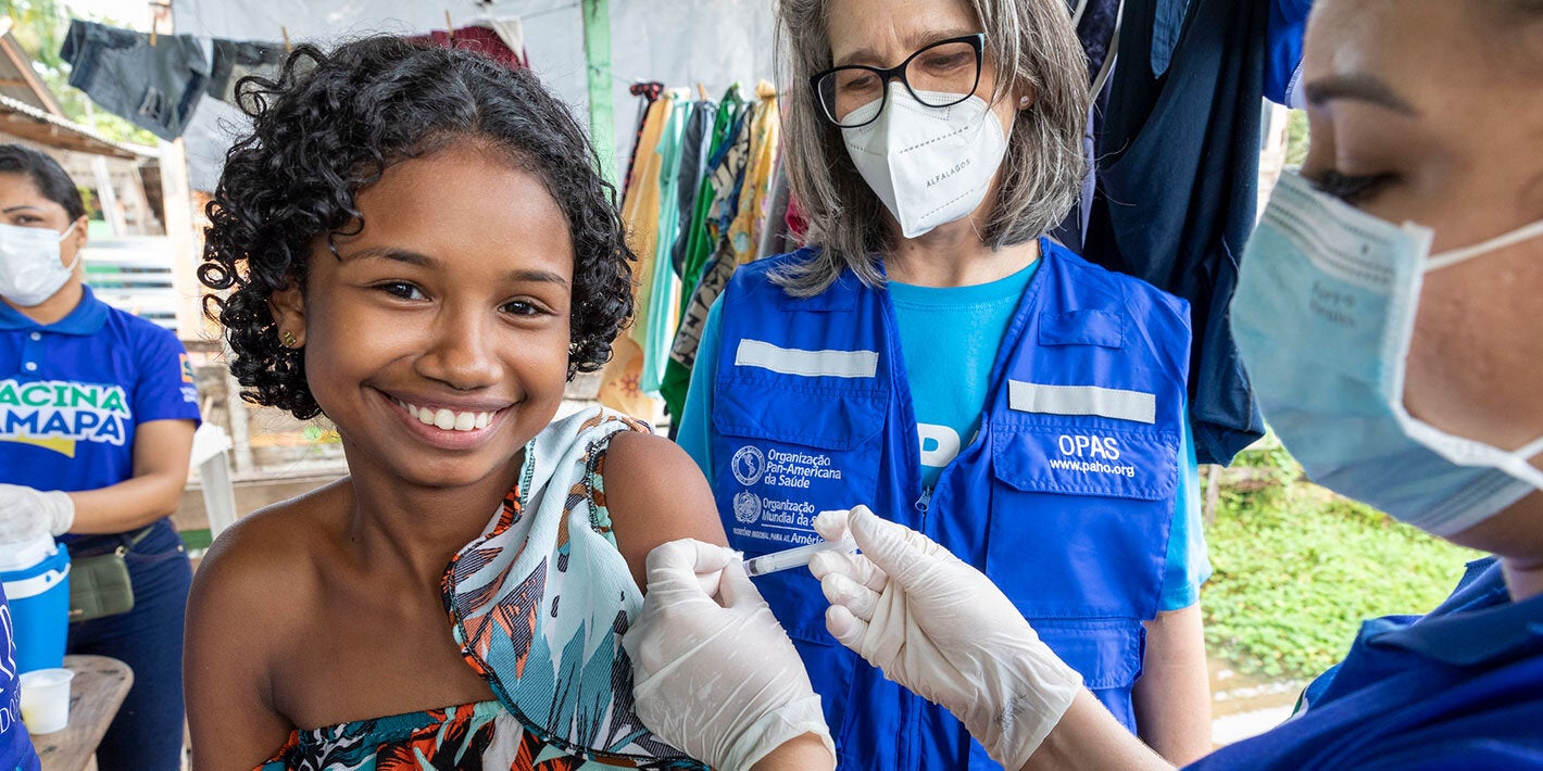 Girl receives vaccine