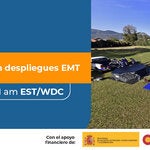 Título del evento: EMT Iginite: Abastecimiento de agua en despliegues de equipos médicos de emergencias+Logos: OPS, AECID, Fundación Ford, EMT+foto de despliegue