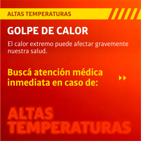 Altas temperaturas: golpe de calor