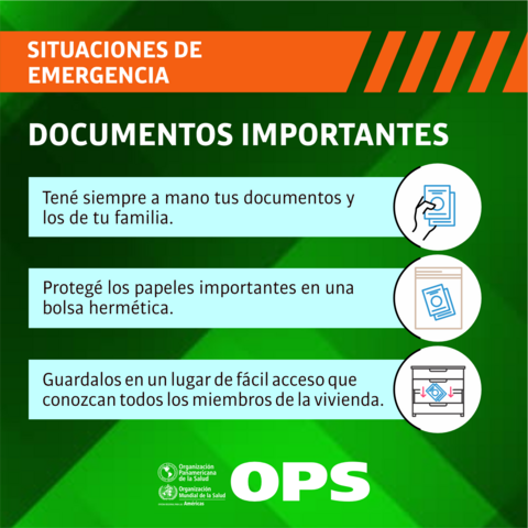 Situaciones de emergencia: documentos importantes