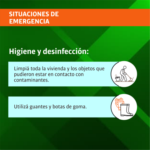 Situaciones de emergencia: higiene y desinfección